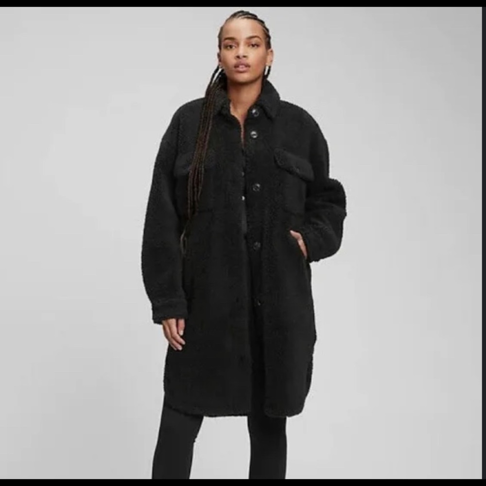 Oversized Sherpa shirt jacket Gap